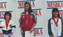200m peito: ouro Georgiana Magalhães, prata Tatiana Vaño Minguez, bronze Elizabeth Fukuda.